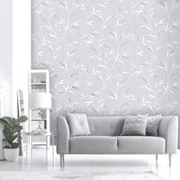 Belgravia Amelie Leaf Grey 3002 Wallpaper
